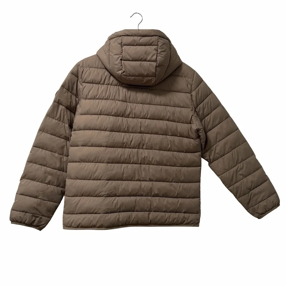 Hollister Men's Lightweight Thermore Hooded Puffer Jacket Size S Brown Outdoors‎